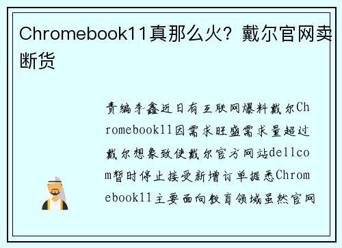 Chromebook11真那么火？戴尔官网卖断货